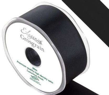 Eleganza Premium Grosgrain Ribbon 38mm x 20m Black No.20 - Ribbons